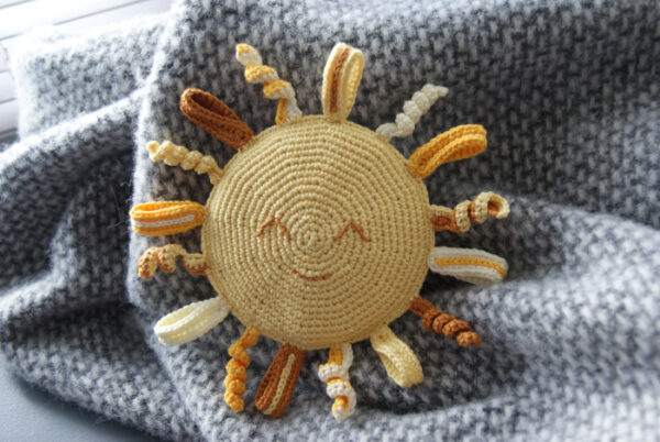 Happy Sun Baby Crinkle Toy Crochet Pattern